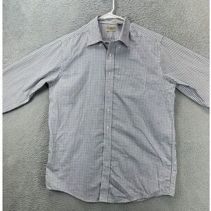 L.L. Bean Shirt Adult Large Tall White Plaid Button Down Long Sleeve Cotton Mens